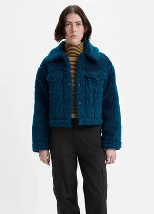 Куртка тедди levi's baby bubble sherpa trucker jacket1 фото