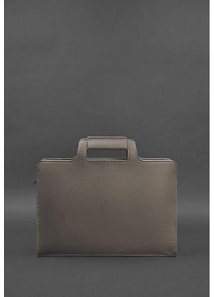 Женская кожаная сумка для ноутбука и документов темно-бежевая3 фото
