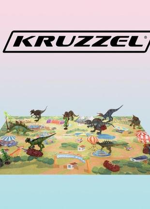 Большой игровой набор фигурок динозавров с ковриком 24 элемента kruzzel 22397 польша3 фото