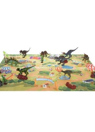 Большой игровой набор фигурок динозавров с ковриком 24 элемента kruzzel 22397 польша7 фото