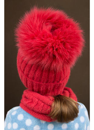 Дитячі зимові шапочки з натур. бубоном 52 54 56 57
