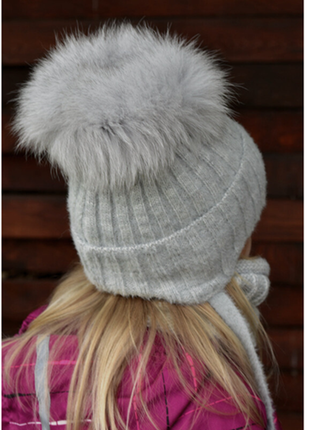 Дитячі зимові шапочки з натур. бубоном 52 54 56 57
