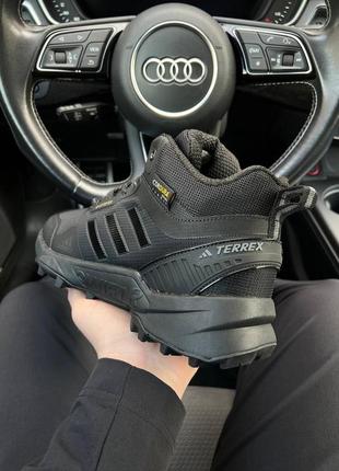 Зимові чоловічі кросівки adidas terrex gore-tex cordura all black fur❄️