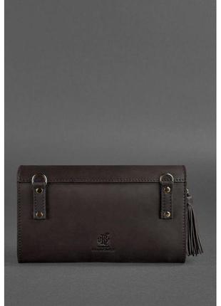 Женская кожаная сумка «элис» темно-коричневая краст (bn-bag-7-choko)5 фото