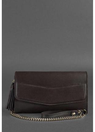 Женская кожаная сумка «элис» темно-коричневая краст (bn-bag-7-choko)2 фото