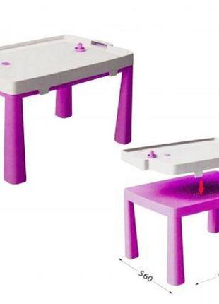 Пластиковий стіл з насадкою для аерохоккея (рожевий)1 фото