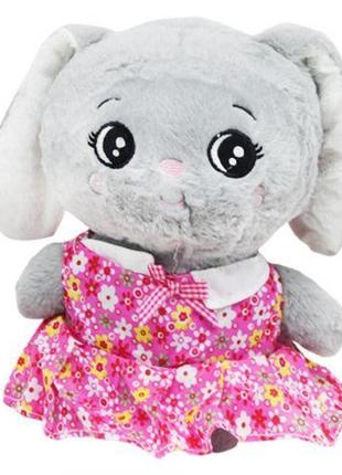 Мʼяка іграшка заєць сірий в рожевому платті1 фото