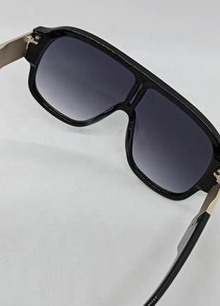 Очки в стиле gucci Apple маска женские солнцезащитные чернык с золотым логотипом6 фото