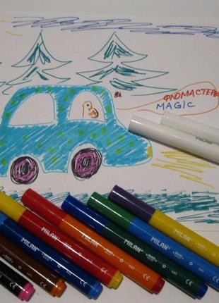 Магічніі фломастери milan 8 кольорів + 2 maxi magic