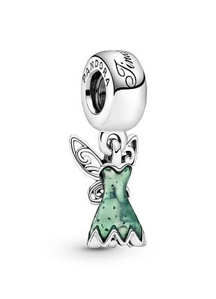 Серебряный шарм пандора 792138en93 дисней фея динь зелёное платье тинкер белль мультфильм серебро проба 925 новый с биркой pandora
