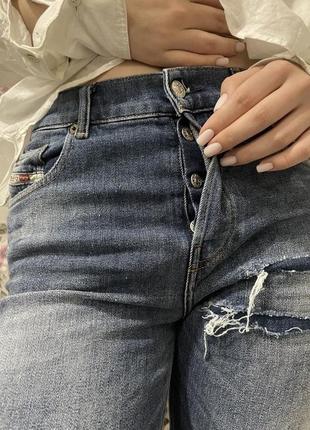 Diesel джинси з нових колекцій/стильні гранжові жіночі джинси10 фото