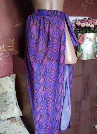 Длинная юбка/парео сетка с змеиным принтом от new look