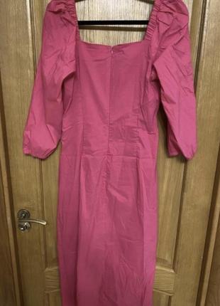 Новое розовое миди платье тянется 48-52 р2 фото