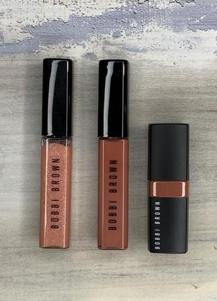 Bobbi brown holiday confetti crush lip trio подарунковий набір nude відтінок sazan nude free spirit3 фото