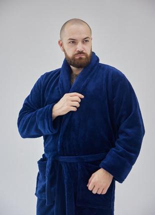 Халат мужской махровый воротник шаль р.2xl,3xl,4xl,5xl