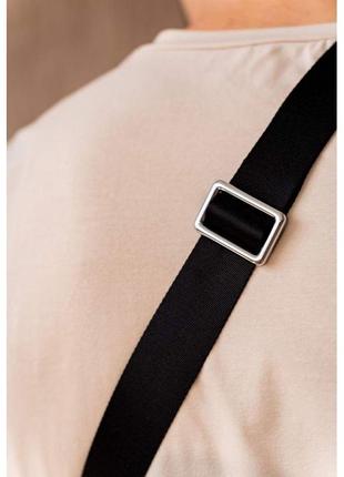 Кожаный мужской рюкзак (сумка-слинг) на одно плечо черный saffiano10 фото