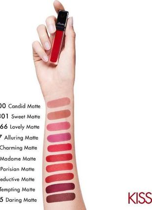 Жидкая матовая помада для губ guerlain kiss kiss liquid lipstick matte 3673 фото