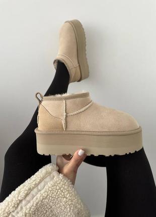 👟 угги  ugg ultra mini platform mustard seed premium      / наложка bs👟