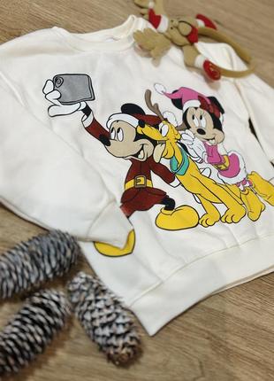 Свитшот новогодний zara christmas disney теплый флис1 фото