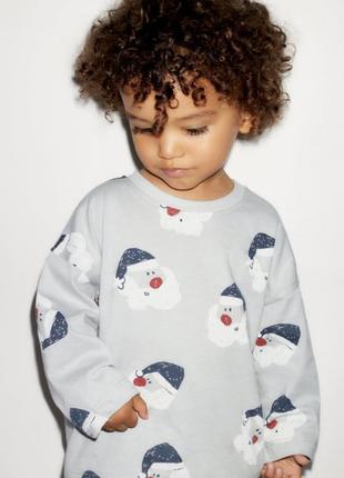 Реглан лонгслив новогодний zara christmas хлопок