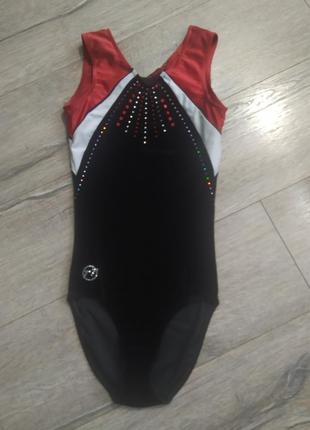 Tt gymnastics, черный велюровый спортивный гимнастический купальник для выступлений 152 см6 фото