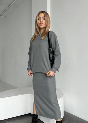 Женский костюм двуйка юбка кофта, теплый костюм,женский костюм двойка и кофта, костюм-двой...