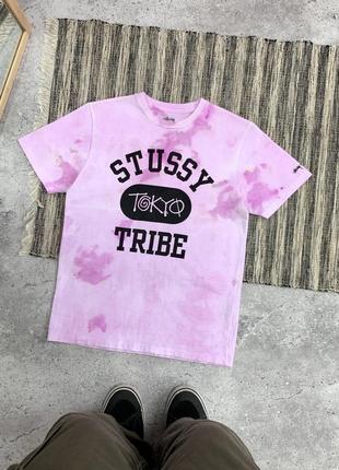 Vintage stussy tee винтаж мужская розовая футболка стусси с логотипом