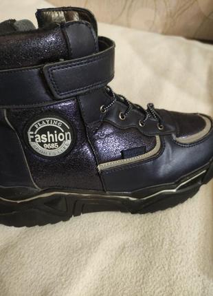 Зимние ботинки термо р 37 24.5см tom.m синте с перламутром теплые3 фото