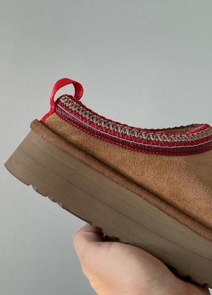 Ugg tasman slippers platform chestnut, угги женские4 фото