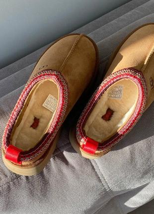 Ugg tasman slippers platform chestnut, угги женские9 фото