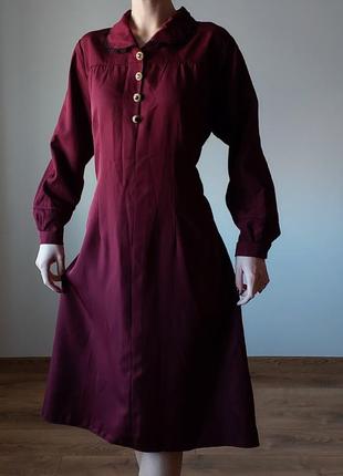 Винтажное платье с воротником и кружевом3 фото