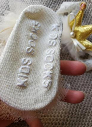 Набір дитячий носочки шкарпетки пінетки пінеточки та пов'язочка для немовлят з народження на хрестини свято фотосесію5 фото