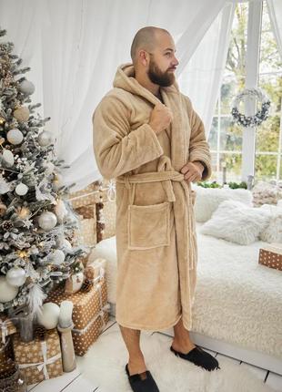 Халат мужской махровый с капюшоном р.l,xl,2xl,3xl