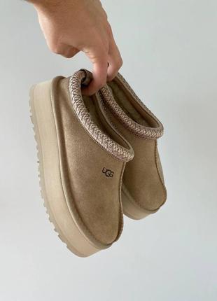 Ugg tasman slippers platform beige, угги женские1 фото