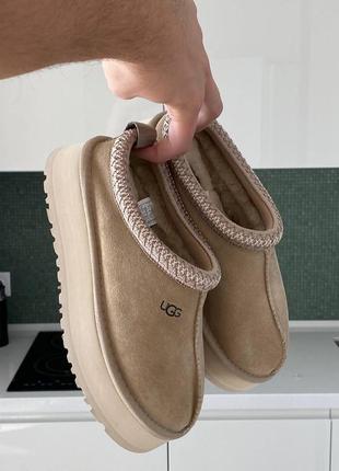 Ugg tasman slippers platform beige, угги женские2 фото