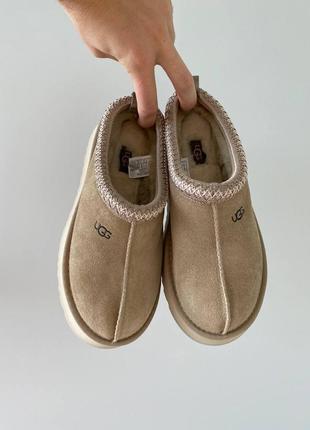 Ugg tasman slippers platform beige, угги жіночі7 фото