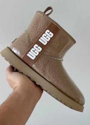 Ugg clear mini waterproof brown, угги женские