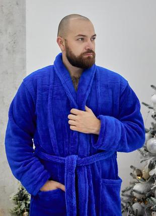 Халат чоловічий махровий комір шаль р.2xl,3xl,4xl,5xl