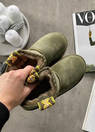 👟 угги  ugg ultra mini braid platform boot olive     / наложка bs👟8 фото