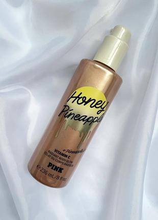 Олія для тіла з шимером pink victoria's secret honey pineapple glow body oil
