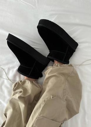 👟 угги  ugg ultra mini platform black suede      / наложка bs👟6 фото