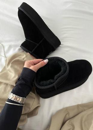 👟 угги  ugg ultra mini platform black suede      / наложка bs👟3 фото