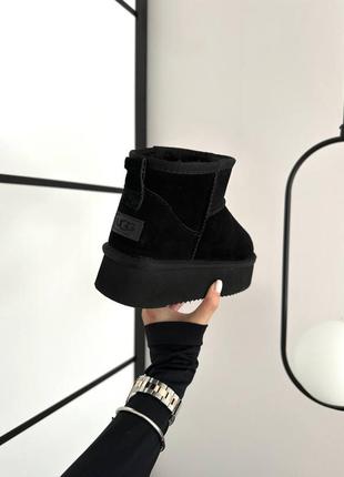 👟 угги  ugg ultra mini platform black suede      / наложка bs👟9 фото