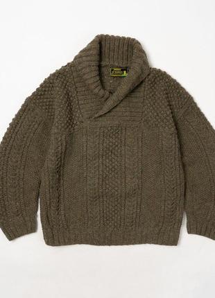 Prince of burren aran handknit vintage cable knit wool sweater мужской свитер
