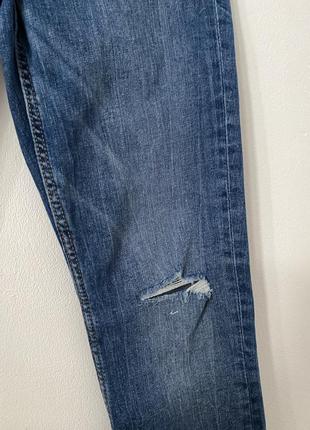 Сині стрейч джинси zara з рваними колінами7 фото