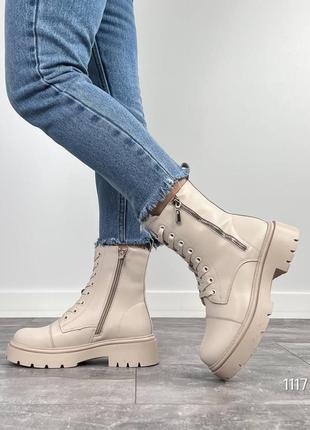 Женские кожаные зимние ботинки10 фото