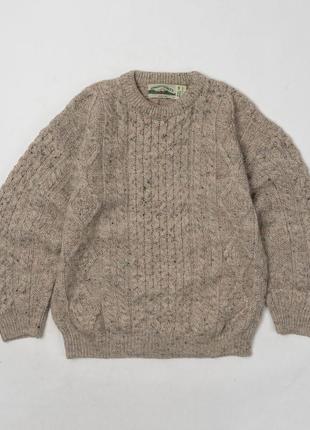 Aran crafts cable knitted wool sweater мужской свитер