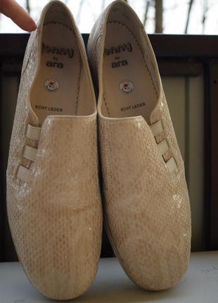 Кожаные туфли мокасины лоферы слипоны лодочки балетки jenny by ara8 фото