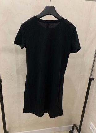 Платье zara длинная футболка черное женское базовое платье2 фото