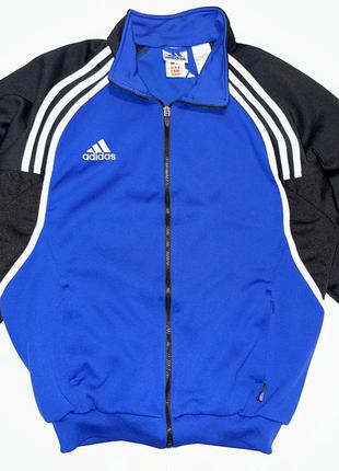 Кофта, олимпийка vintage adidas 1990`th 3 stripes jacket size l blue black retro aal0011 фото